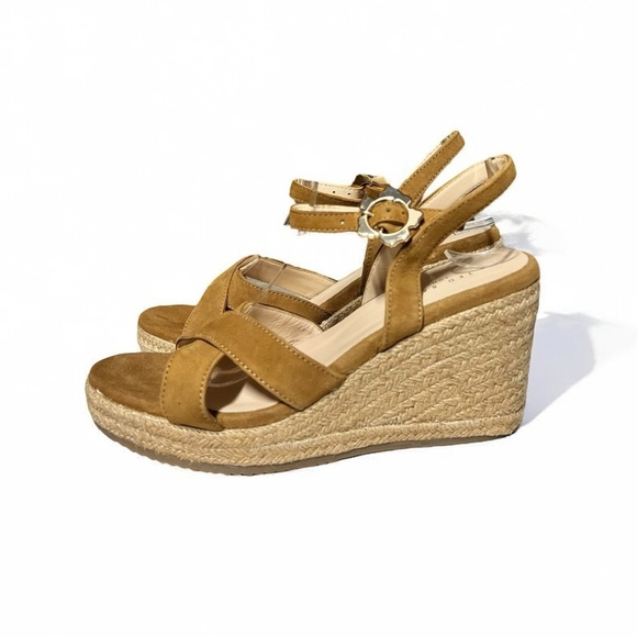 🌻NEW Ted Baker London Taymii Brown Suede Wedge Espadrille Sandals Size 6.5 - Picture 1 of 11